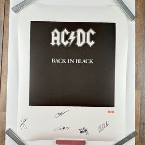 AC/DC  Back in Black Limited Edition Lithograph Print Hand Signed by Band COA